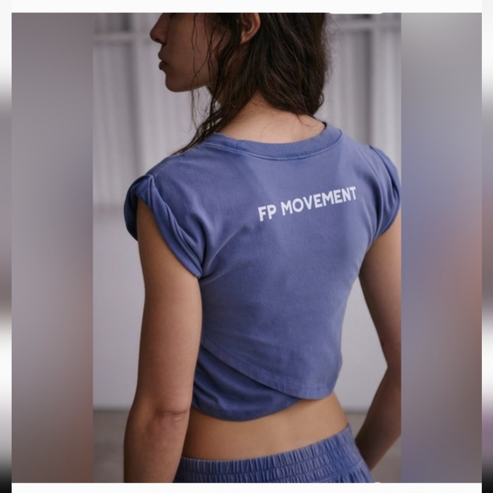 NWT FP Movement Hot Shot Logo Crossover Set Blue Indigo - Picture 6 of 8